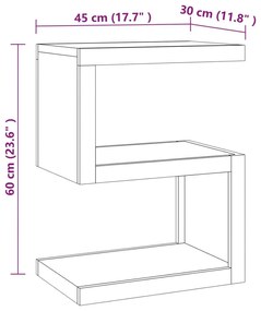 Τραπεζάκι Βοηθητικό 45 x 30 x 60 εκ. από Μασίφ Ξύλο Teak - Καφέ