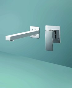 Acquanet Square 0840 Chrome - Εντοιχιζόμενη μπαταρία νιπτήρα