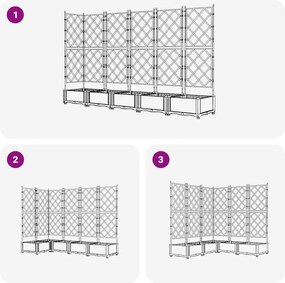 vidaXL Γλάστρα Κήπου 5 τμχ. Λευκό 120 x 120 x 125,5 εκ. PP