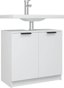 vidaXL Ντουλάπι Μπάνιου Λευκό 64,5 x 33,5 x 59 εκ. Επεξεργασμένο Ξύλο