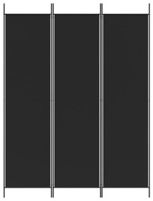vidaXL Διαχωριστικό Δωματίου με 3 Πάνελ Μαύρο 150x200 εκ. από Ύφασμα