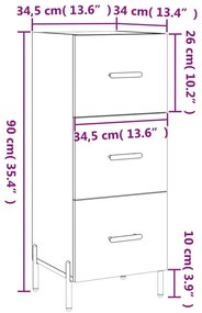 Ντουλάπι Καπνιστή Δρυς 34,5 x 34 x 90 εκ. Επεξεργασμένο Ξύλο - Καφέ