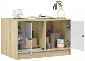 vidaXL Τραπεζάκι Σαλονιού Sonoma Δρυς 68x50x42 εκ. με Γυάλινες Πόρτες