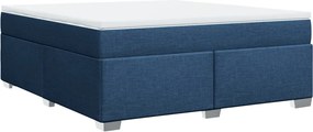 vidaXL Κρεβάτι Boxspring με Στρώμα Μπλε 180x200 εκ. Υφασμάτινο