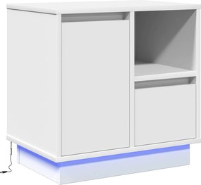vidaXL Κομοδίνο Λευκό 50 x 34,5 x 50 εκ. Επεξεργασμένο ξύλο