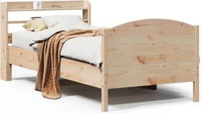 vidaXL Σκελετός Κρεβατιού Χωρίς Στρώμα 100x200 εκ. Μασίφ Πεύκο