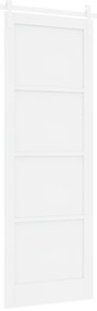 vidaXL Συρόμενη Πόρτα με Σετ Υλικών Λευκή 83x232 cm Συμπαγές Ξύλο Πεύκου
