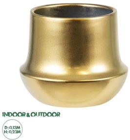 Artificial Garden KERKYRA 20474 Πήλινο Κεραμικό Κασπώ Γλάστρα - Flower Pot Χρυσό Φ13cm x Υ23cm Globostar-20474-Χρυσό 20474