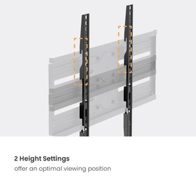 POWERTECH επιτοίχια βάση τηλεόρασης PT-1388, 32-65&quot;, έως 35kg, full motion