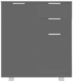 vidaXL Μπουφές Ψηλός Γυαλιστερός Γκρι 71x35x80 εκ. Επεξεργασμένο Ξύλο