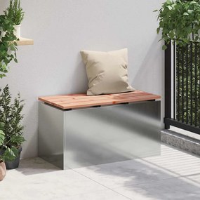vidaXL Παγκάκι κήπου Ασημί 80 x 40 x 43 εκ Γαλβανισμένος χάλυβας