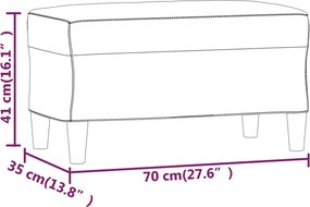 vidaXL Πάγκος Μαύρος 70 x 35 x 41 εκ. Υφασμάτινος