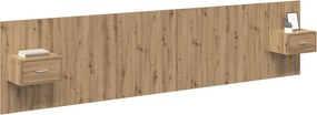 vidaXL Κεφαλή κρεβατιού με κομοδίνο 3 pcs Artisan Oak