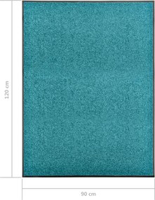vidaXL Πατάκι Εισόδου Πλενόμενο Γαλάζιο 90 x 120 εκ.