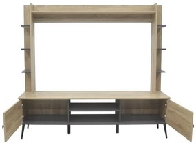 Σύνθετο σαλονιού Zezan σε sonoma-ανθρακί απόχρωση 182.5x40x162εκ 182.5x40x162 εκ.