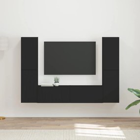 vidaXL Σετ επίπλου τηλεόρασης 6 pcs Μαύρο Επεξεργασμένο ξύλο
