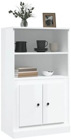 vidaXL Ντουλάπι Γυαλ. Λευκό 60x35,5x103,5 εκ. από Επεξεργασμένο Ξύλο