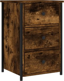 vidaXL Κομοδίνα 2 τεμ. Καπνιστή Δρυς 40 x 36 x 60 εκ. Επεξεργ. Ξύλο