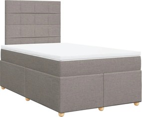 vidaXL Κρεβάτι Boxspring με Στρώμα Taupe 120x190 εκ. Υφασμάτινο