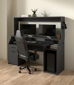 Insi Function Plus Gaming γραφείο με 1 πόρτα και 1 συρτάρι 171x62,2x149,6εκ. Γκρι  0111.TV68