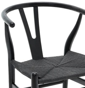 Καρέκλα Sandra pakoworld ξύλο-σχοινί μαύρο