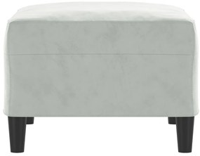 vidaXL Υποπόδιο Ανοιχτό Γκρι 70 x 55x 41 εκ. Βελούδινο