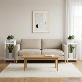 vidaXL Βάση φυτών 2 τεμ. Λευκό 30 x 30 x 60 cm Επεξεργασμένο Ξύλο