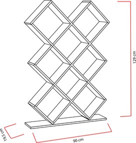 Βιβλιοθήκη Κόκκινο FLAASA 90x19.5x129
