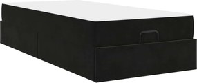 vidaXL Σκελετός κρεβατιού με στρώμα 2 pcs Μαύρο Βελούδο