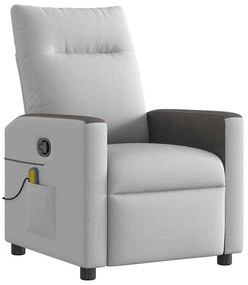 vidaXL καρέκλα ανάκλισης μασάζ Cloud Grey Fabric