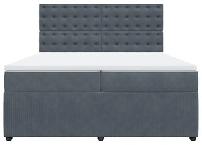 ΚΡΕΒΑΤΙ BOXSPRING ΜΕ ΣΤΡΩΜΑ ΣΚΟΥΡΟ ΓΚΡΙ 200X200 ΕΚ. ΒΕΛΟΥΔΙΝΟ 3292443