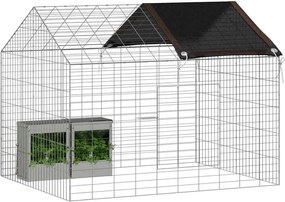 vidaXL Κλουβί Κουνελιού Ασημί 100 x 78 x 78 εκ. Επικαλυμμένος Χάλυβας