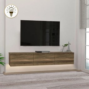 Megapap Έπιπλο Τηλεόρασης Επιτοίχιο Damla Με Led Καρυδί 180x29,5x29,5εκ.
