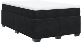vidaXL Κρεβάτι Boxspring με Στρώμα Μαύρο 120 x 200 εκ. Βελούδινο