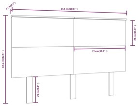 vidaXL Κεφαλάρι κρεβατιού Καφέ 154x6x82,5 εκ. από Μασίφ Ξύλο Πεύκου