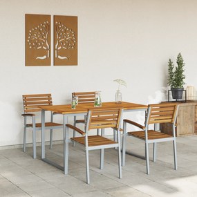 vidaXL σετ τραπεζαρίας 5 τμχ από ακακία και μέταλλο
