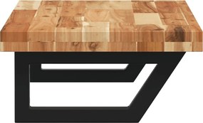 vidaXL Ράφι Νιπτήρα Τοίχου από Ατσάλι / Μασίφ Ξύλο Ακακίας