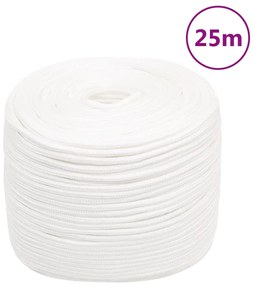 vidaXL Σχοινί Ναυτιλίας Ολόλευκο 6 χιλ. 25 μ. από Πολυπροπυλένιο