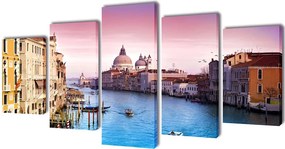 vidaXL Πίνακας σε Καμβά Σετ Βενετία 200 x 100 εκ.