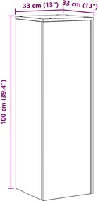 vidaXL Βάση φυτών Μαύρη Οξυά 33 x 33 x 100 cm Επεξεργασμένο ξύλο