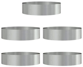 vidaXL Ζαρντινιέρες κήπου 5 pcs Ασημί 80 x 80 x 20 cm