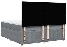 Κρεβάτι Boxspring με Στρώμα Ανοιχτό Γκρι 180x200 εκ. Υφασμάτινο - Γκρι