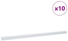 vidaXL Προστατευτικά ακμών σκάλας 10 pcs Ασημί 67 x 3 x 2 εκ.