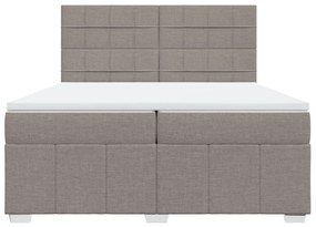 vidaXL Κρεβάτι Boxspring με Στρώμα Taupe 200x200 εκ. Υφασμάτινο