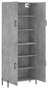 vidaXL Ντουλάπι Γκρι Σκυροδέματος 69,5x34x180 εκ. Επεξεργασμένο Ξύλο