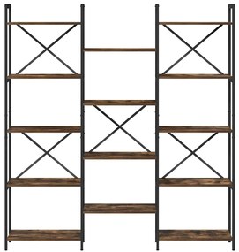 vidaXL Ράφι Βιβλίων Καπνιστή δρυς 156 x 25 x 167.5 εκ