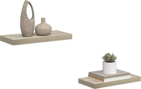vidaXL Ράφια Τοίχου 2 τεμ. Χρώμα Δρυός 50x23,5x3,8 εκ. MDF