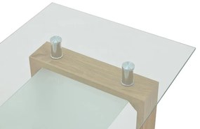 Τραπέζι σαλονιού Vrocho φυσικό ξύλο-γυαλί 110x60x45εκ 110x60x45 εκ.