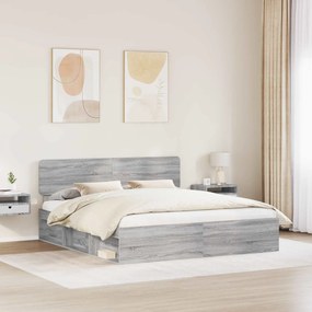 vidaXL Σκελετός Κρεβατιού Γκρι Sonoma 200 x 200 cm