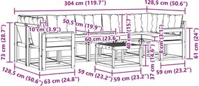 vidaXL Σειρά Καναπέ Εξωτερικού με μαξιλάρι 8 pcs Λευκό και Μπεζ